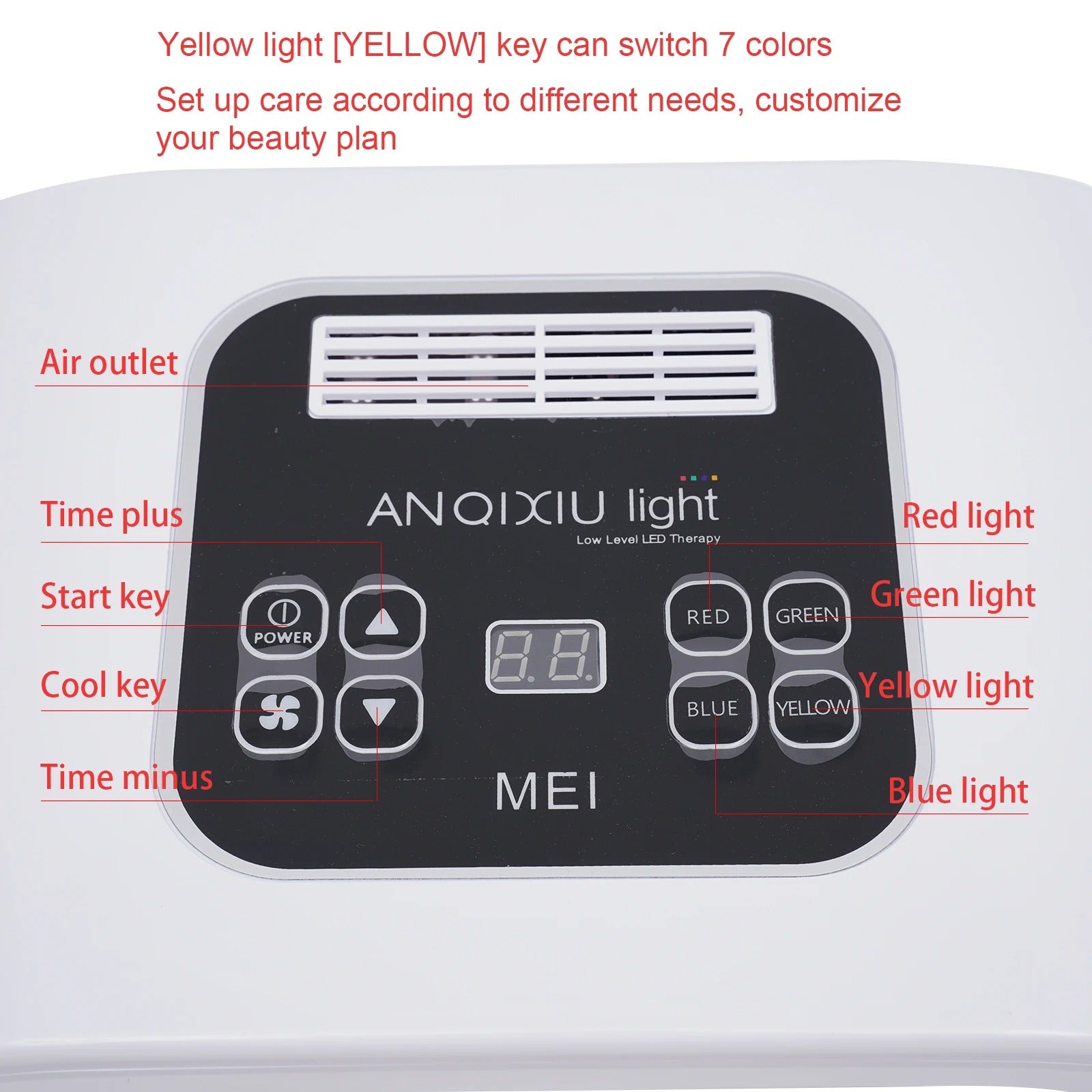 Relaxing blue light therapy mode for clearing acne and balancing oily facial skin