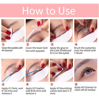 Easy to follow step by step guide for applying semi permanent eyelash perm