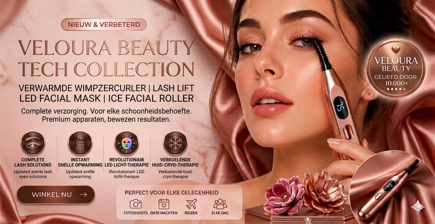 Veloura Beauty premium luxury skincare and lashes beauty tools collection Germany — LED facial mask eyelash curler ice roller